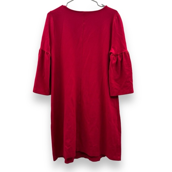 Ingrid & Isabel Maternity Red Flutter 3/4 Sleeve Round Neck Mini Shift Dress M - Picture 6 of 16
